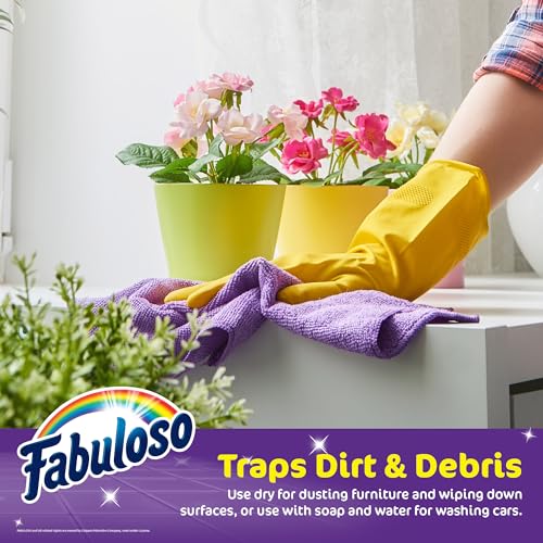 Fabuloso Rainbow Microfiber Cleaning Cloths - 24 Pack, 13x13 Inches, Lint-Free