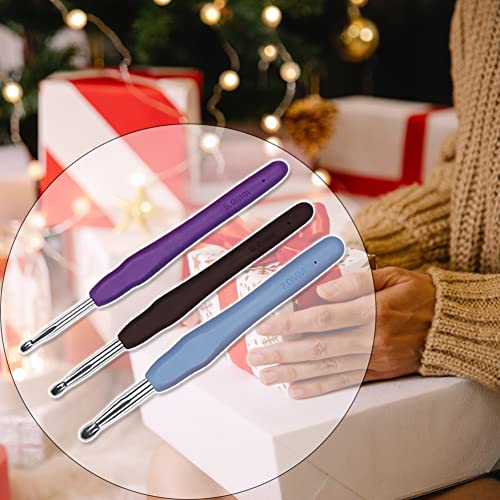 3-Piece Crochet Hook Set - 5.0mm, 6.0mm, 7.0mm - Comfortable Grip