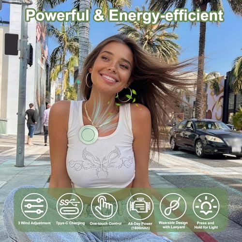 Lumoza Portable Bladeless Clip-On Fan with Night Light, 3-Speed USB Rechargeable