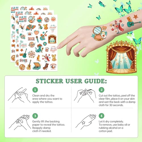 INCOK Showsgirl Temporary Tattoos - 8 Sheets Birthday Party Favors
