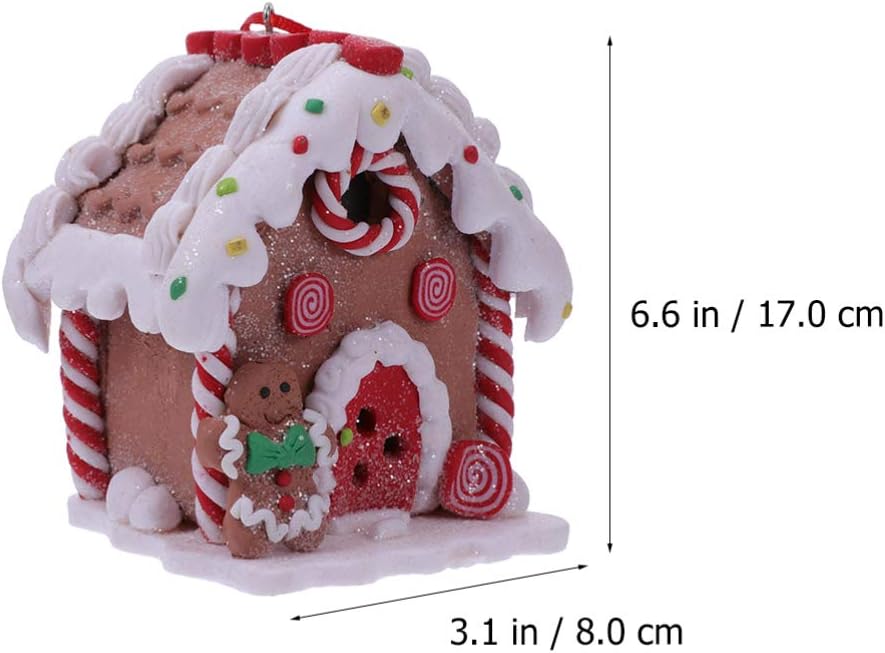 Toyvian Gingerbread House Ornaments - LED Christmas Village Decor with Santa & Snowman Figures | 3 Pcs Set