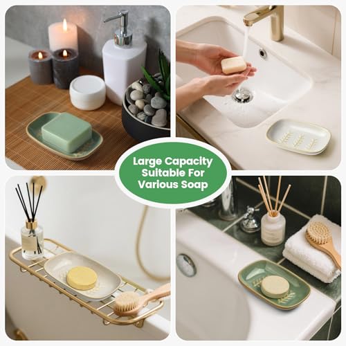 Farielyn-X Ceramic Soap Dish Set - Decorative & Easy to Clean