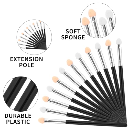KALIONE 12 Pcs Long Eyeshadow Applicator Sponge Makeup Brushes Set