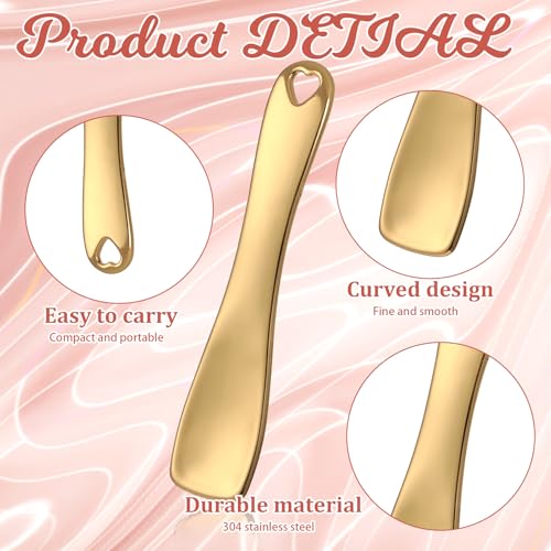 JIYIN 3-Piece Mini Metal Makeup Spatula Set for Skincare and Creams