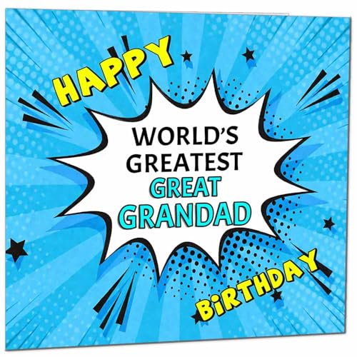 Comic Book Pop Art Birthday Card for Great Grandad - Eco-Friendly