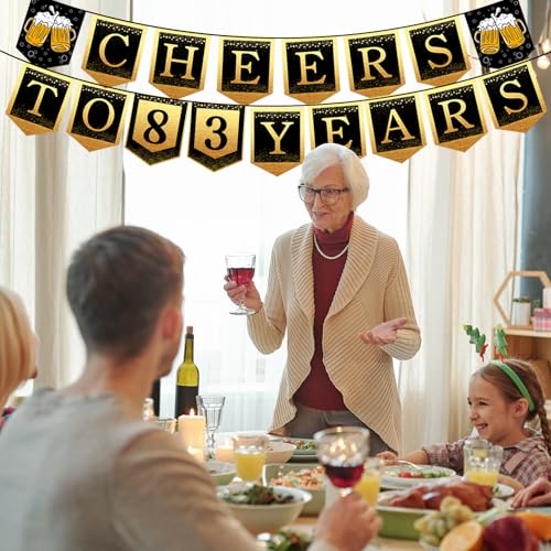 Elegant 83rd Birthday Banner - Sophisticated Party Decoration