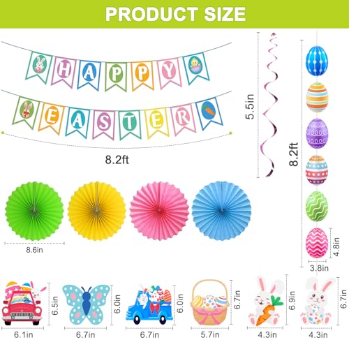 32-Piece Easter Decorations Set - Happy Easter Banner & Garland