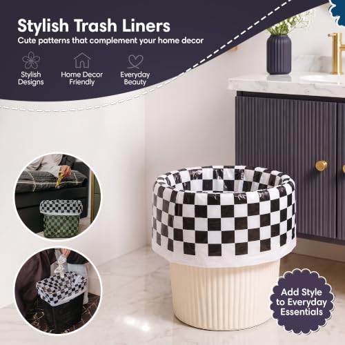 Crae Home Checkmate 4 Gallon Small Trash Bags - Stylish Liners
