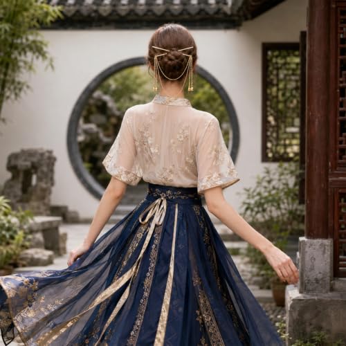 Vintage Gold Hair Pins with Tassel Chains Chinese Style Hair Stick