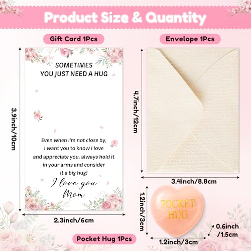 Pocket Hug Pink Rose Quartz Heart Keepsake Gift for Mom