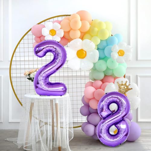 32-Inch Purple Number 23 Balloon Set with Gold Crown for Celebrations