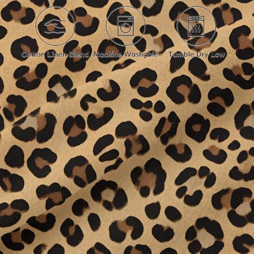 Neutral Animal Print Lumbar Pillow Cover - Cotton Linen 12x20 Inch