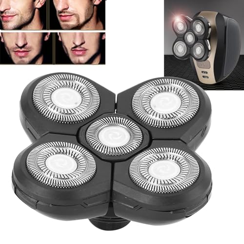 LUCKDANO Electric Shaver Replacement Head 5-Blade Rotating Beard Shaver