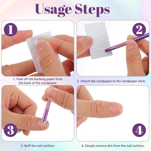 TIESOME Dual-Ended Stainless Steel Cuticle Pusher with Sandpaper