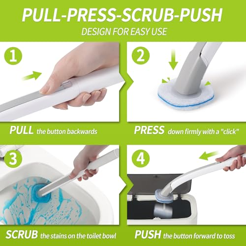 IVYROLL Toilet Bowl Cleaner Wand with 14 Refills - 1 Count