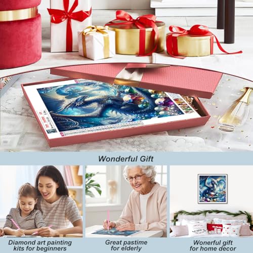 Dragon Diamond Painting Kit for Adults - 5D DIY Home Decor 11.8x11.8"