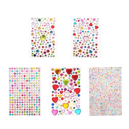 Zucosue 1500 Pcs Self-Adhesive Rhinestone Stickers, Acrylic Gem Jewels for Crafts, Face, Body, and Nail Art