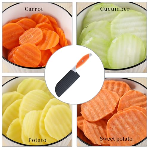 VITUER Crinkle Cutter for Vegetables, Stainless Steel Wave Slicer