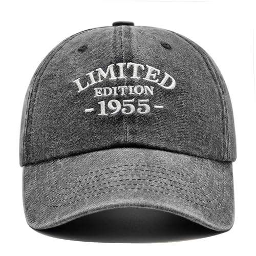 70th Birthday Gifts for Men Women, Happy 70th Birthday Decorations - Adjustable Embroidered Baseball Caps