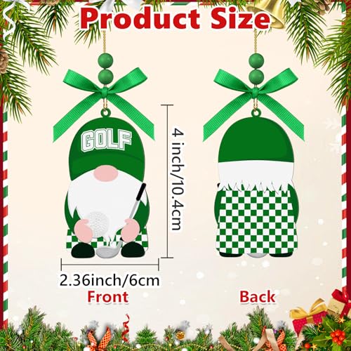 Gnome Golf Ball Ornament - Wooden Christmas Tree Decoration