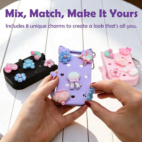 Cat Silicone Case for Touchland Hand Sanitizer with Keychain & Charms