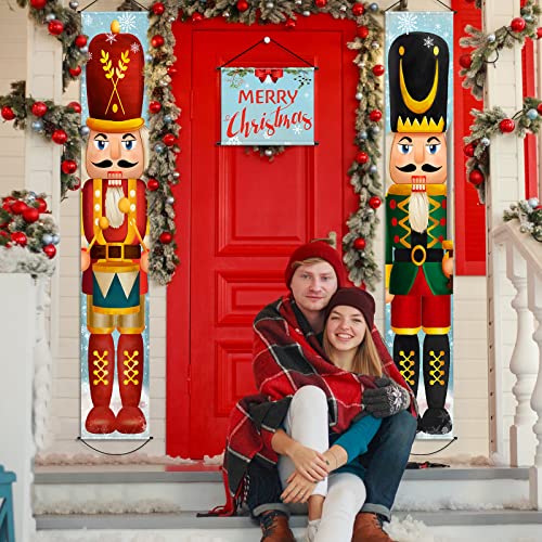 Christmas Nutcracker Banner Decorations 71x12 Inches for Holiday Home Decor