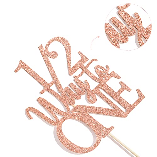 1/2 Way to One Cake Topper - Happy 1/2 Birthday Girl Rose Gold