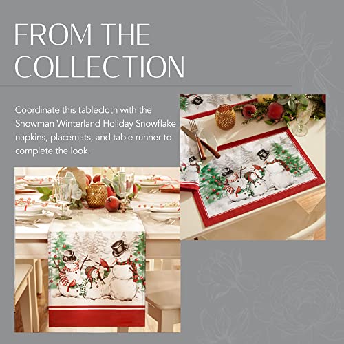 Snowman Winterland Holiday Rectangular Tablecloth 60 x 102 Inches - Multicolor