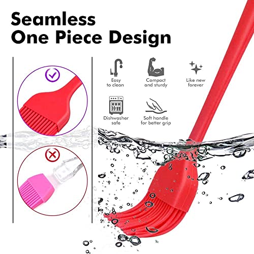 SURDOCA Silicone Basting Brush Set - 2 Heat Resistant Brushes for BBQ & Baking