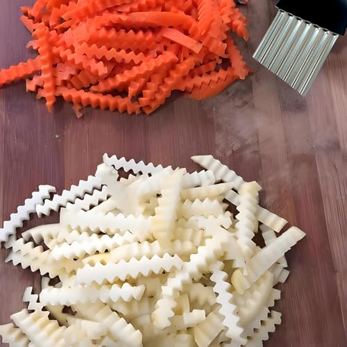 Zorveiio 2-Pack Crinkle Cutter - Stainless Steel Vegetable Slicer