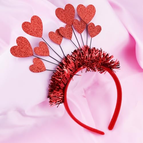 Sequins Heart Headband Red Glitter Love Hair Hoop for Valentine's Day