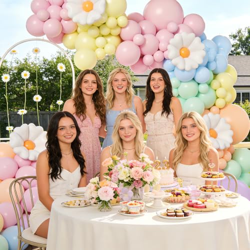 Pastel Flower Balloon Arch Kit - 136pcs Party Decorations