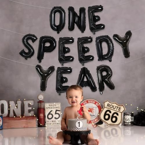 One Speedy Year Birthday Balloons - Race Car Theme Decorations