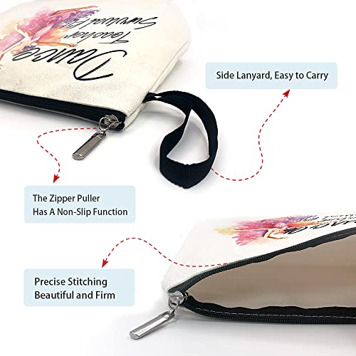 Dance Teacher Makeup Bag Canvas Cosmetic Pouch Appreciation Gift