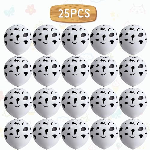 Odourless Cow Print Balloons - 25pcs Farm Party Decorations