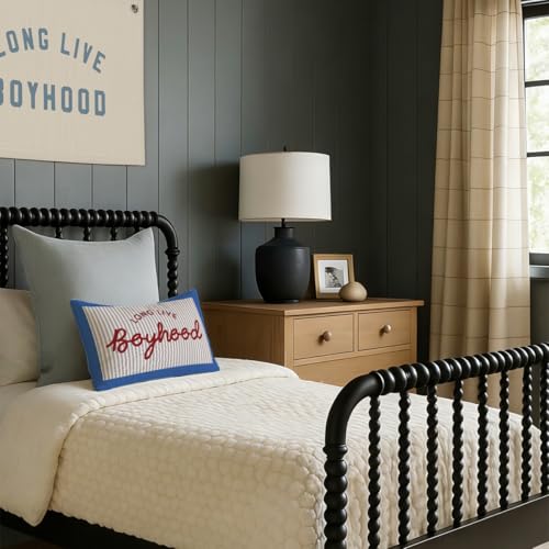 Long Live Boyhood Throw Pillow Cover 12x20 for Kids Room
