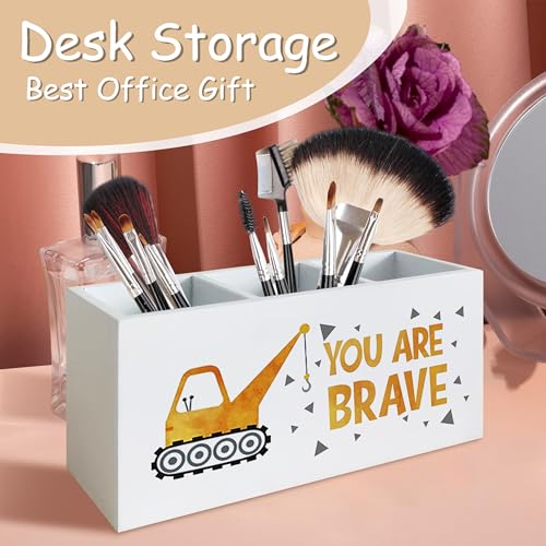 Inspirational Truck Pen Holder with 3 Compartments - Motivational Desk Organizer