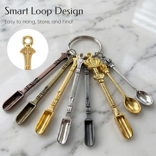 Mini Metal Scoops Set - 8 Pcs Tiny Spoons for Spices & Crafts