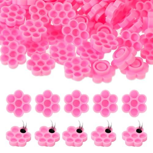 JJUNW 100-Piece Lash Glue Holder Flower Cups for Eyelash Extensions