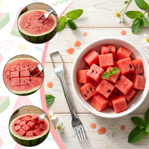 2-in-1 Stainless Steel Watermelon Cutter & Fork Tool