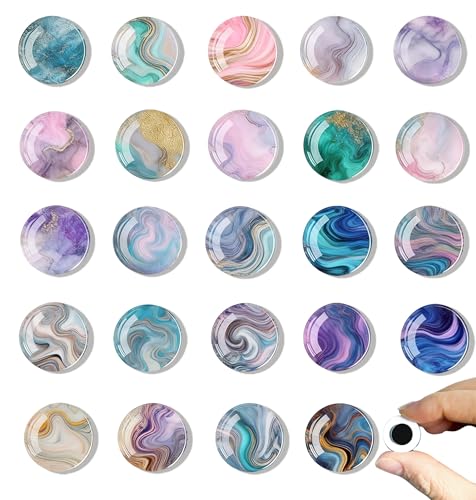 Elegant Marble Refrigerator Magnets - Cute Decorative Set of 24
