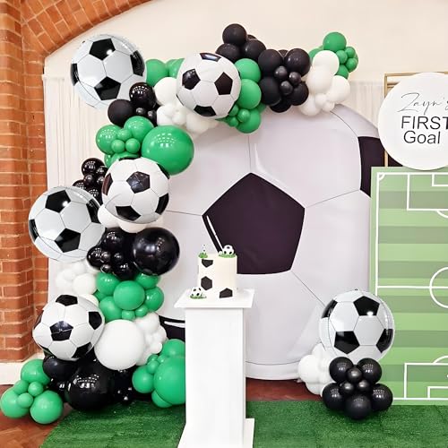 6Pcs 22-Inch 4D Soccer Foil Balloons for Sports Theme Party Decor