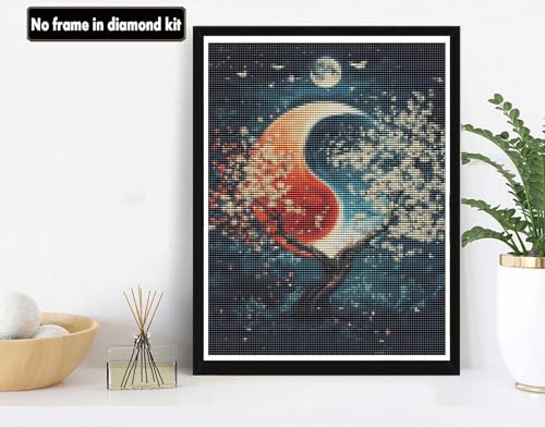 5D DIY Tree Diamond Art Kit - Yin Yang Blossom Canvas 12x16"