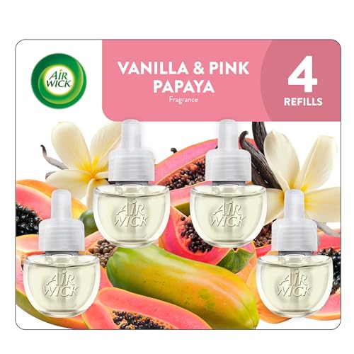 Air Wick Plug-In Scented Oil Refills Vanilla & Pink Papaya 4 Pack 0.67 fl oz