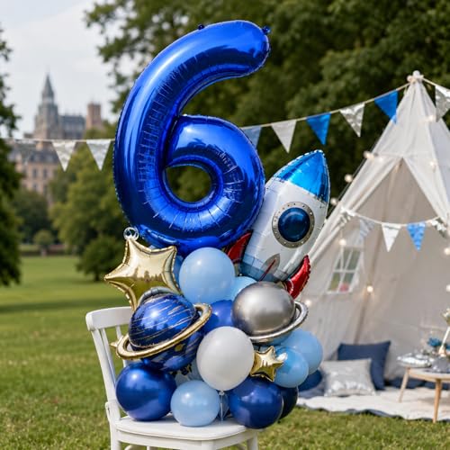 Navy Blue 40 Inch Number 4 Balloon - Self-Inflating Foil for Parties