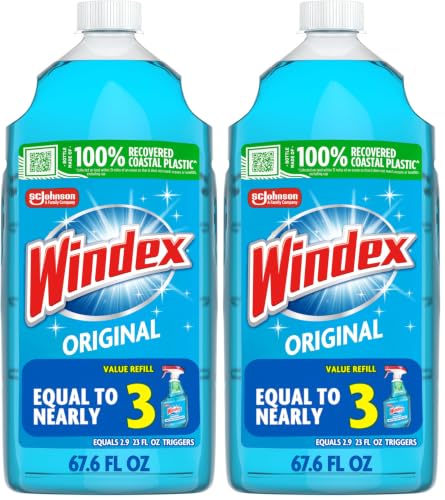 Windex Original Blue Glass Cleaner Refill - 2L Eco-Friendly Bottle