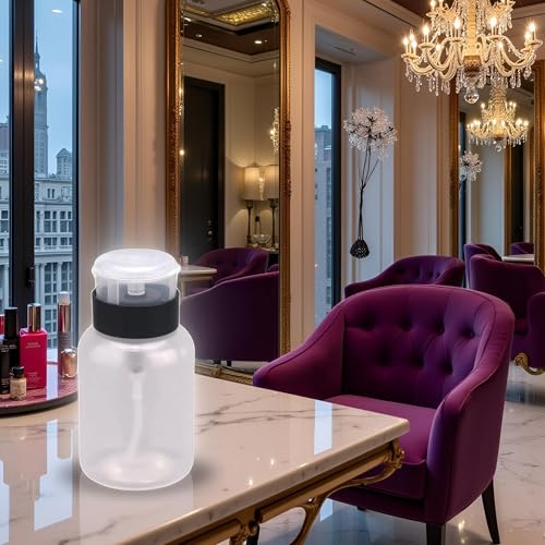 Transparent 210ml Nail Polish Remover Pump Dispenser Bottle