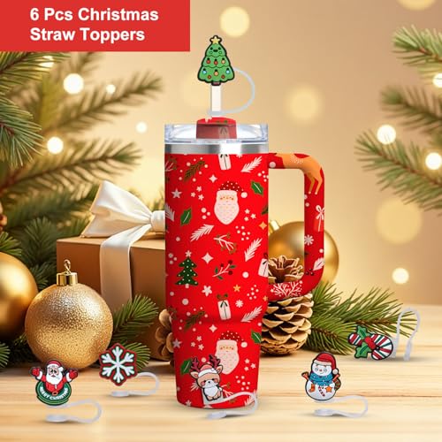 Christmas Silicone Straw Topper for Stanley 30 & 40 oz Tumblers
