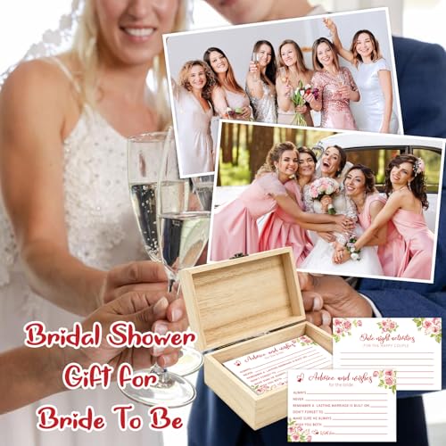 Pink Flower Advice for the Bride Cards - 50 Pcs Wedding Wishes