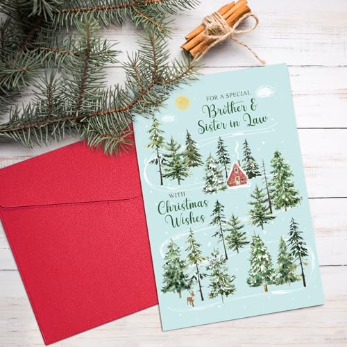 Ogeby Christmas Card for Brother & Sister-in-Law - Forest Scene